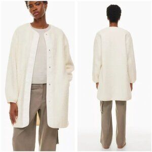Wilfred Free pastoral long liner jacket, sherpa long liner jack, XS, light birch